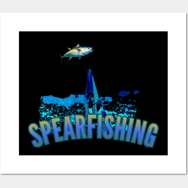 Spearfishing t-shirt designs Wall Art by Coreoceanart